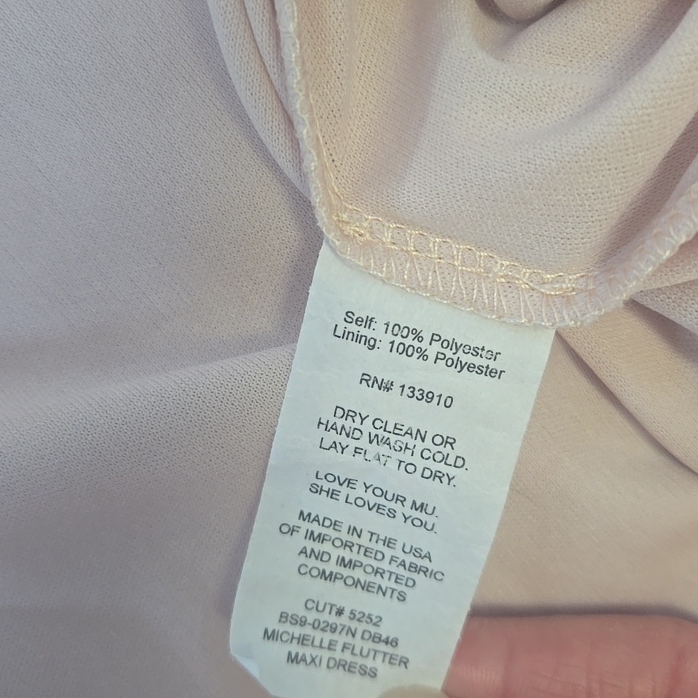 Show Me Your MuMu Michelle Flutter Sleeve Maxi Dress Pink Size Small - Picture 10 of 12